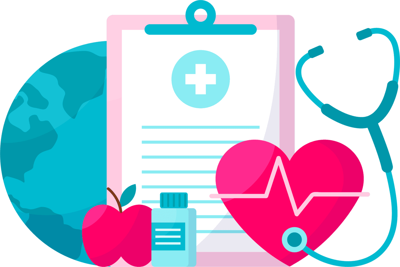 World health day stethoscope life surance vector clipart