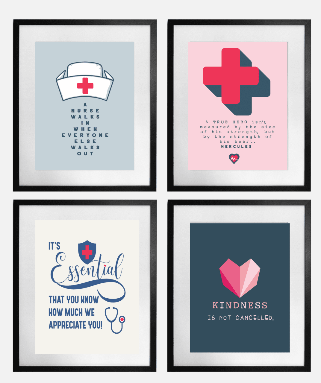 Printables in support of healthcare workers digital and printable posters clipart free