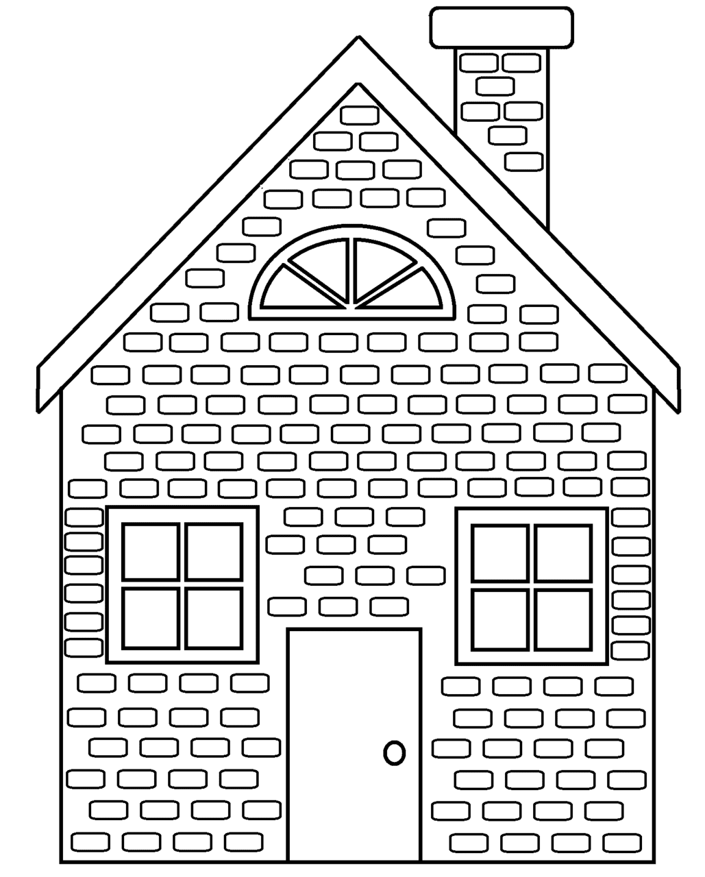 House black and white pics of brick coloring page little pigs nation pages clipart picture