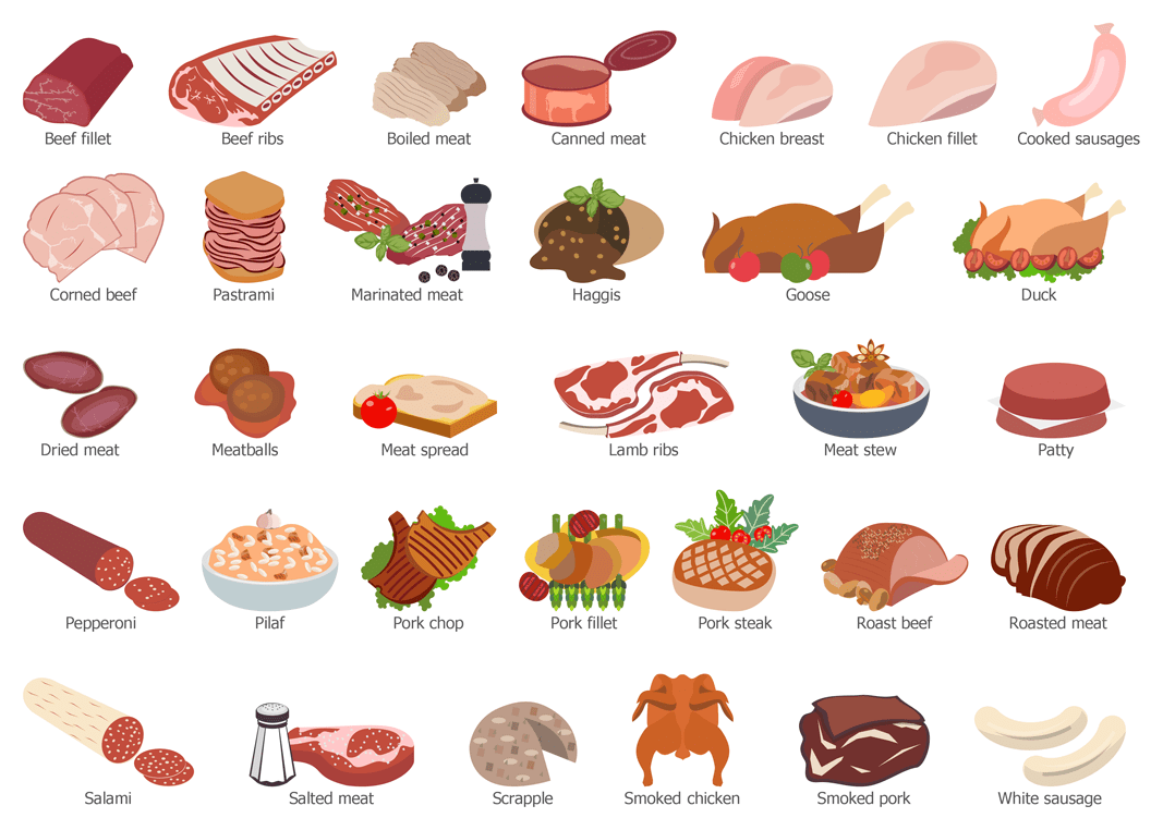 Meat cooking recipes clipart logo