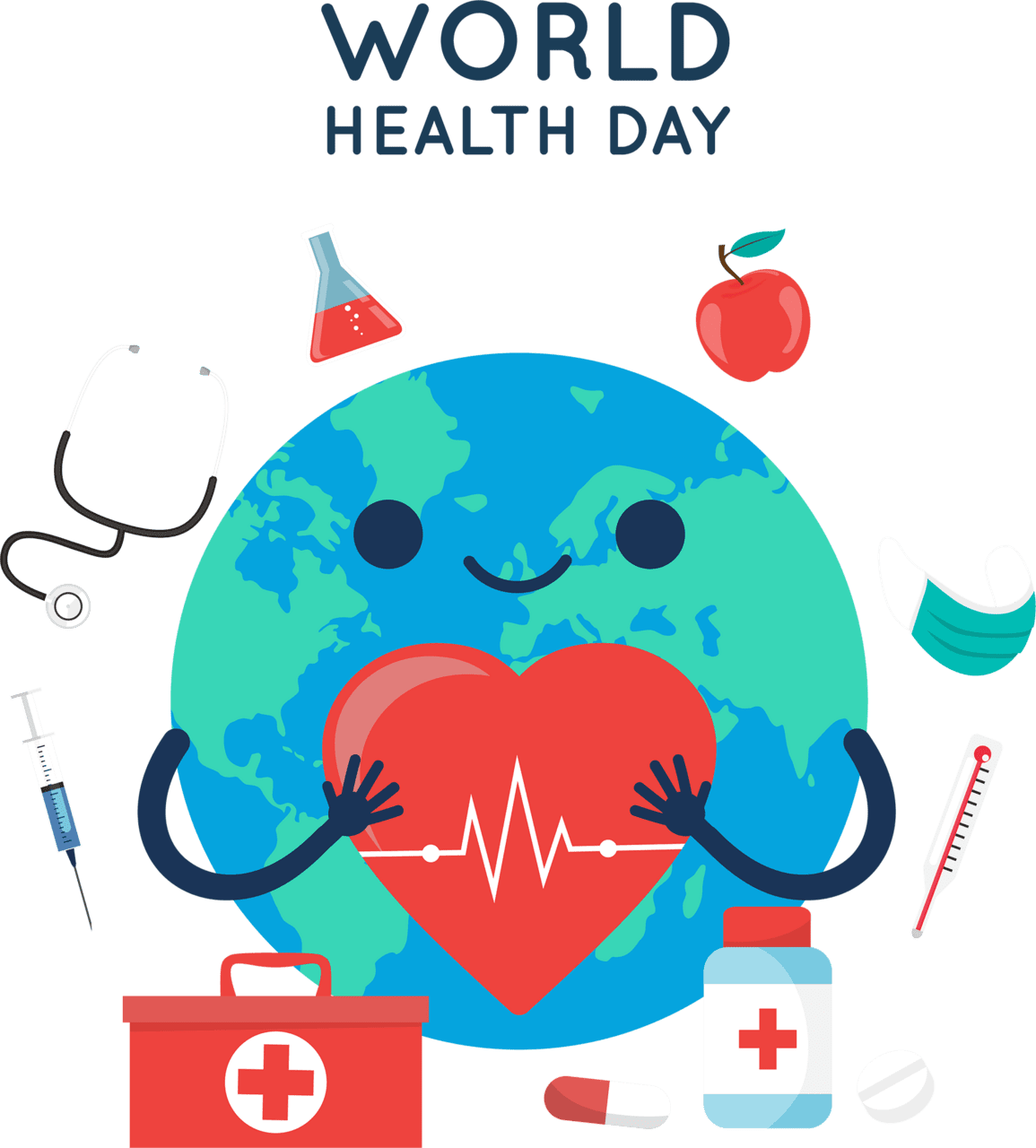 World health day vector clipart image