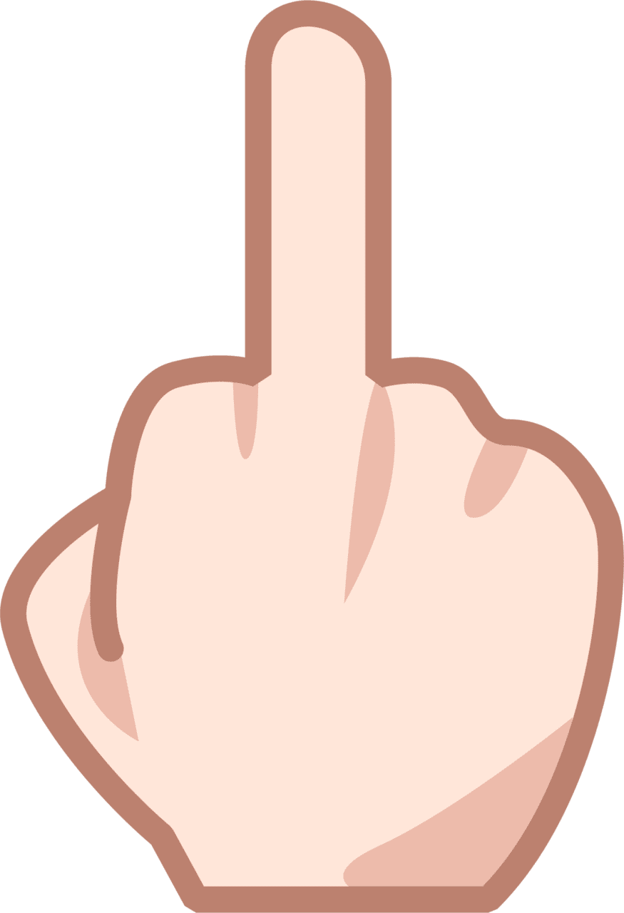 Middle finger white emoji for clipart picture