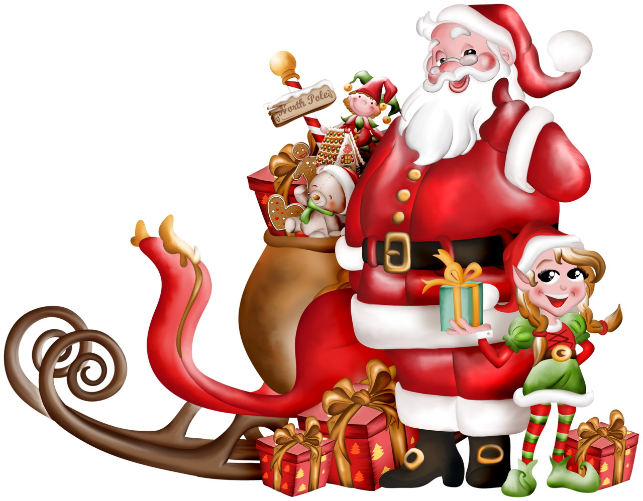 Santa sleigh christmas ty clipart logo