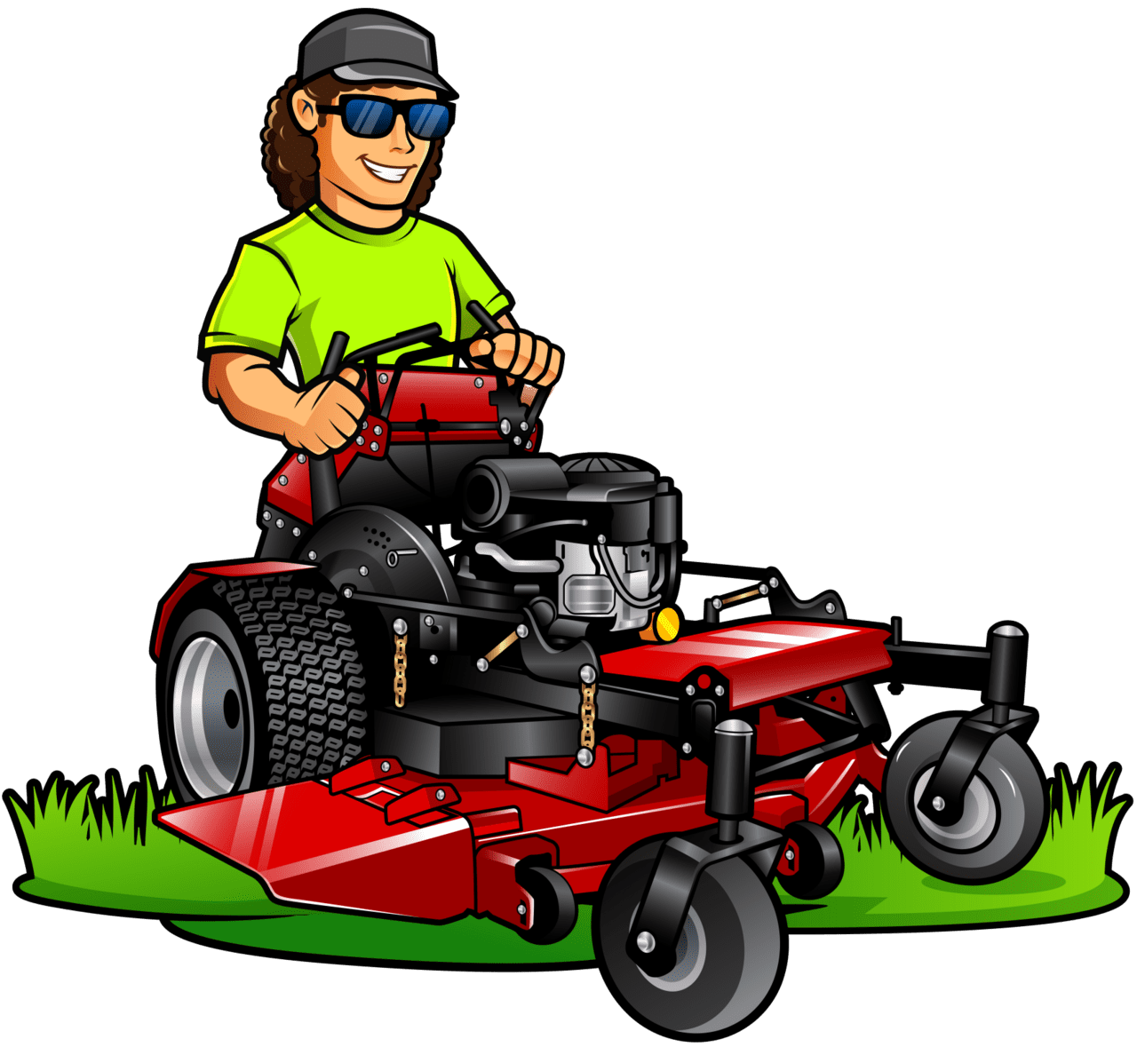 Lawn mower cape cuts clipart vector