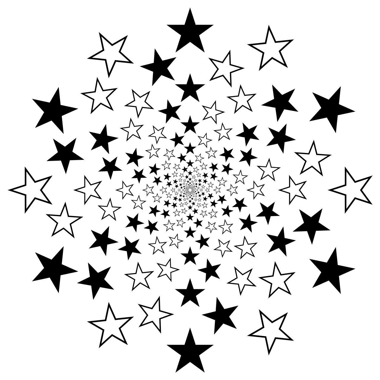 Star black and white firework with stars isolated background by clipart