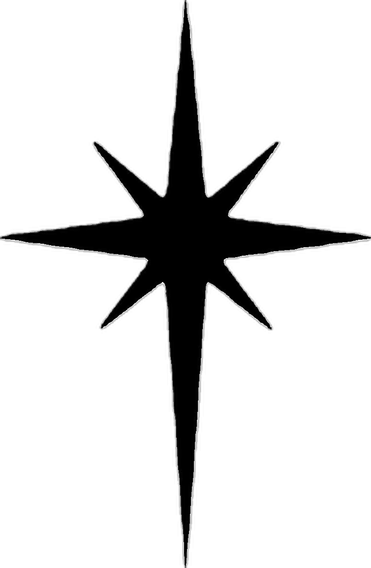 Star black and white page clipart image