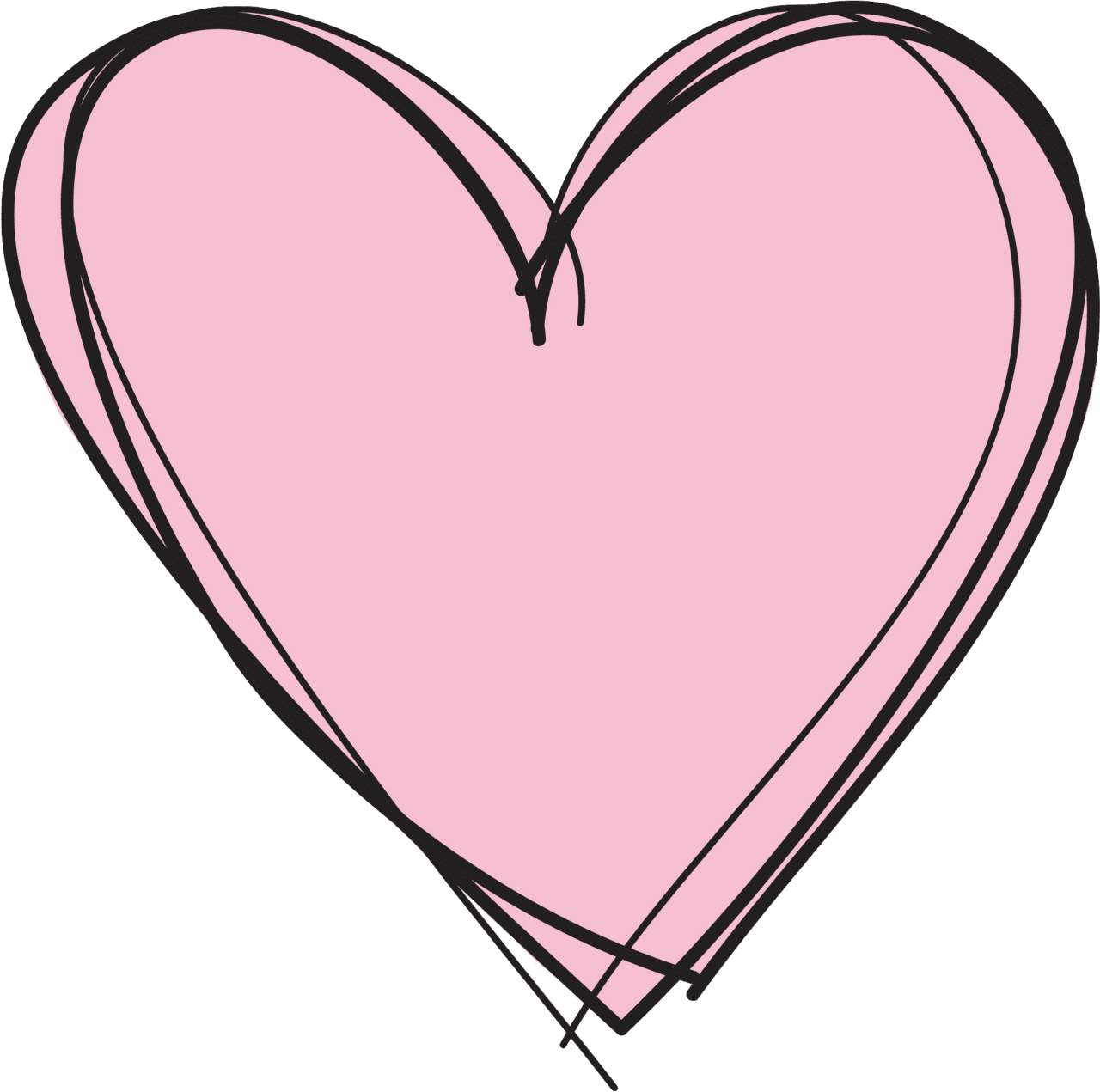 Heart outline pink clipart no background cute full size pinclipart