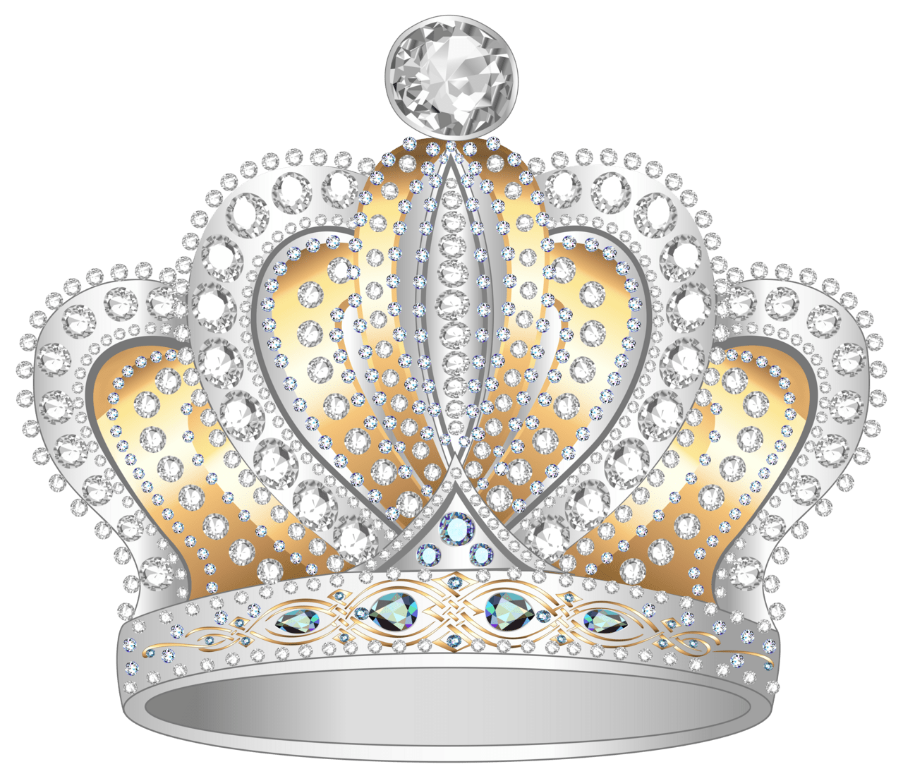 Jewelry silver gold diamond crown clipart image