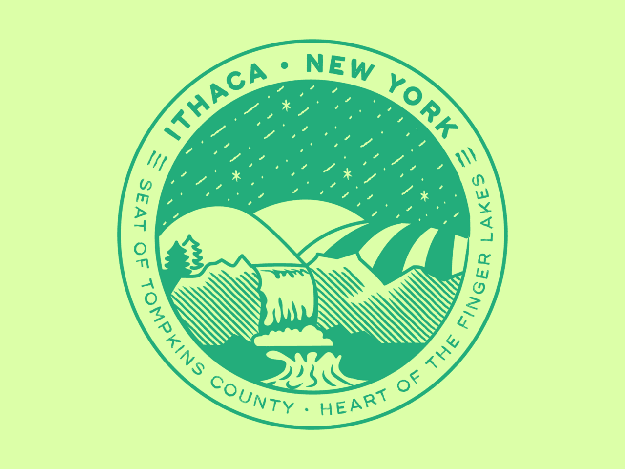 New york ithaca ny sticker clipart clip art