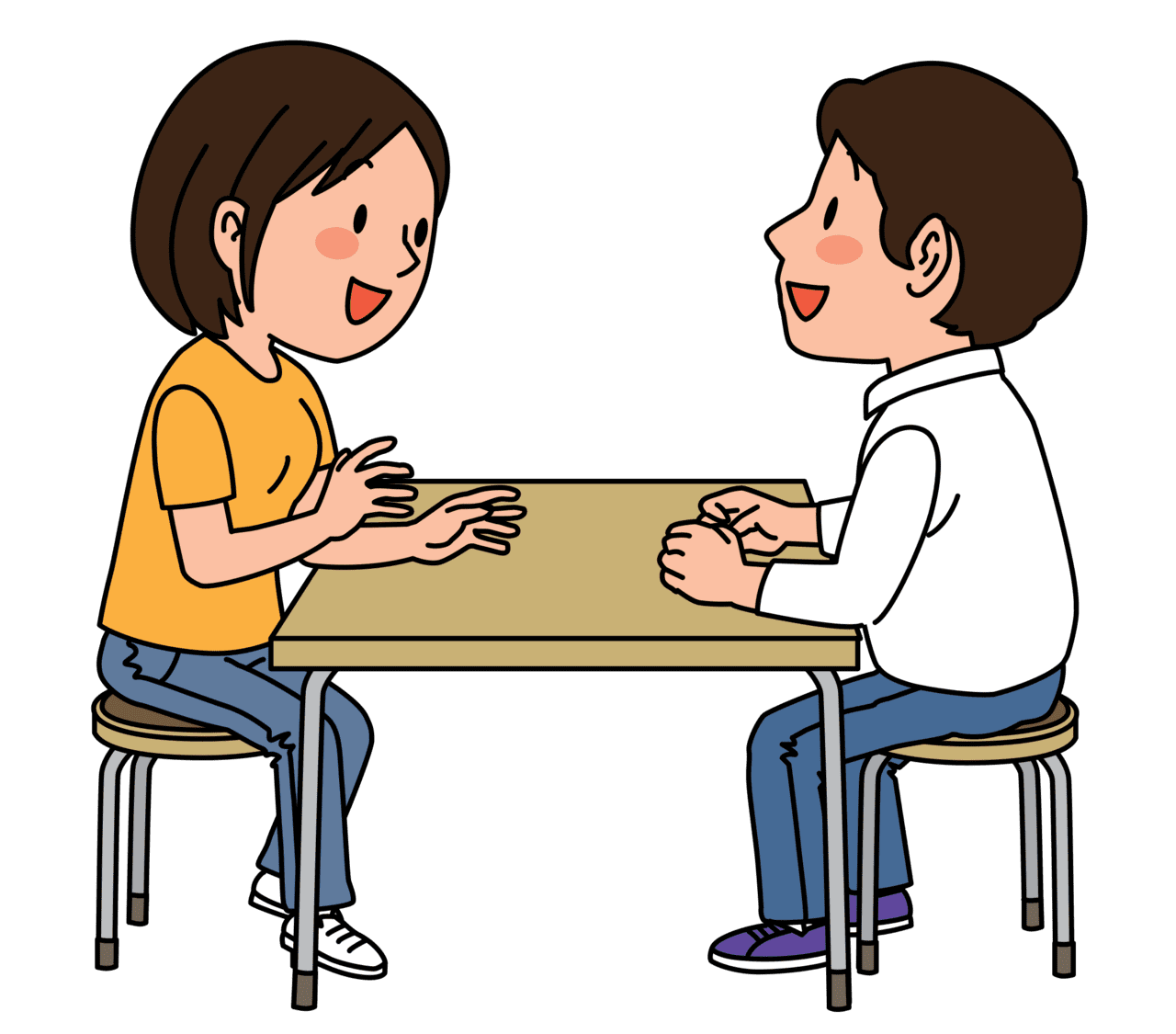 Talking couple is having talk vector clipart images