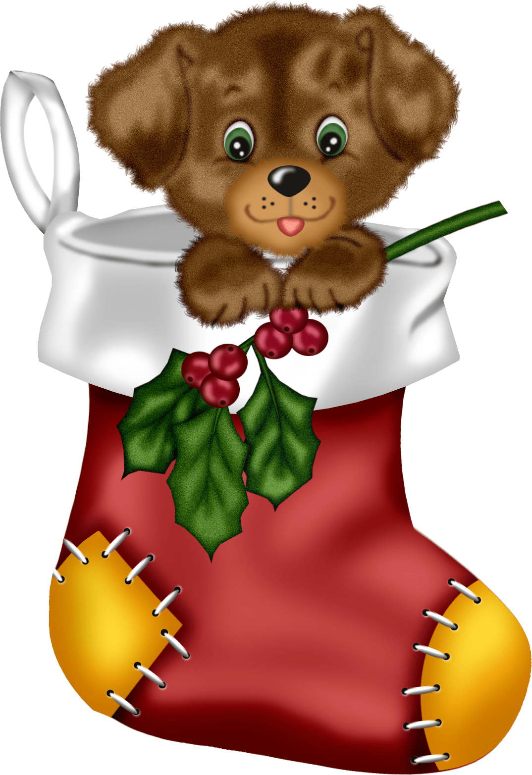Christmas red ing with puppy clipart picture