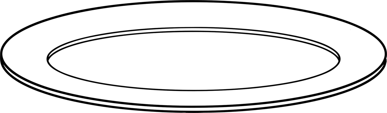 Plate black and white images clipart
