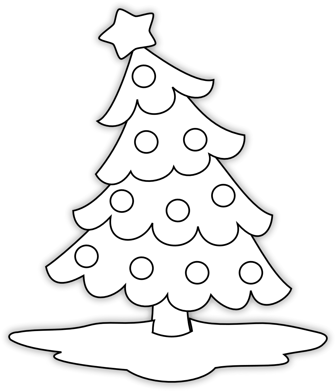 Tree black and white christmas digi stamp clipart vector