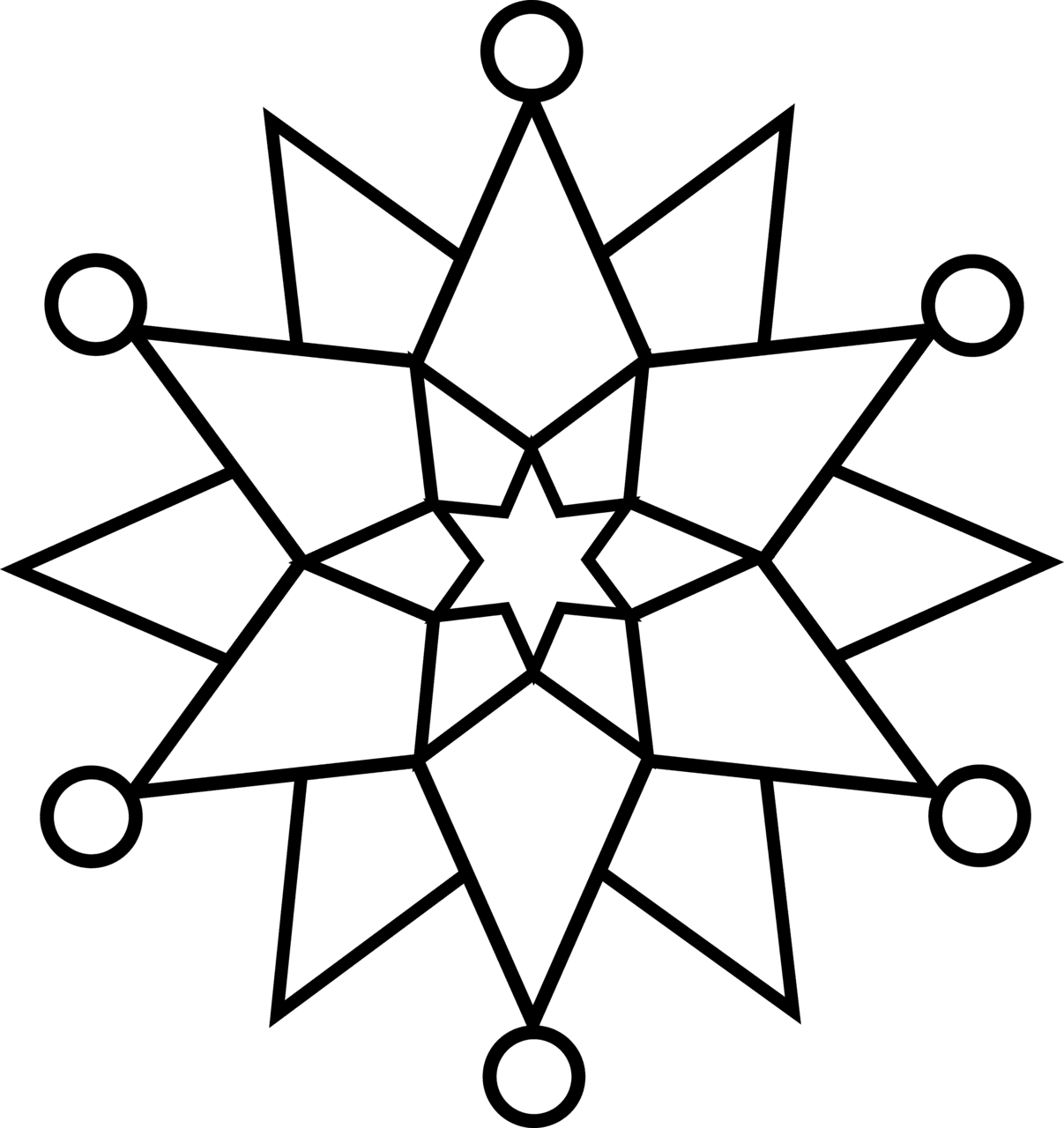 Star black and white snowman snowflake clipart wikiclipart image