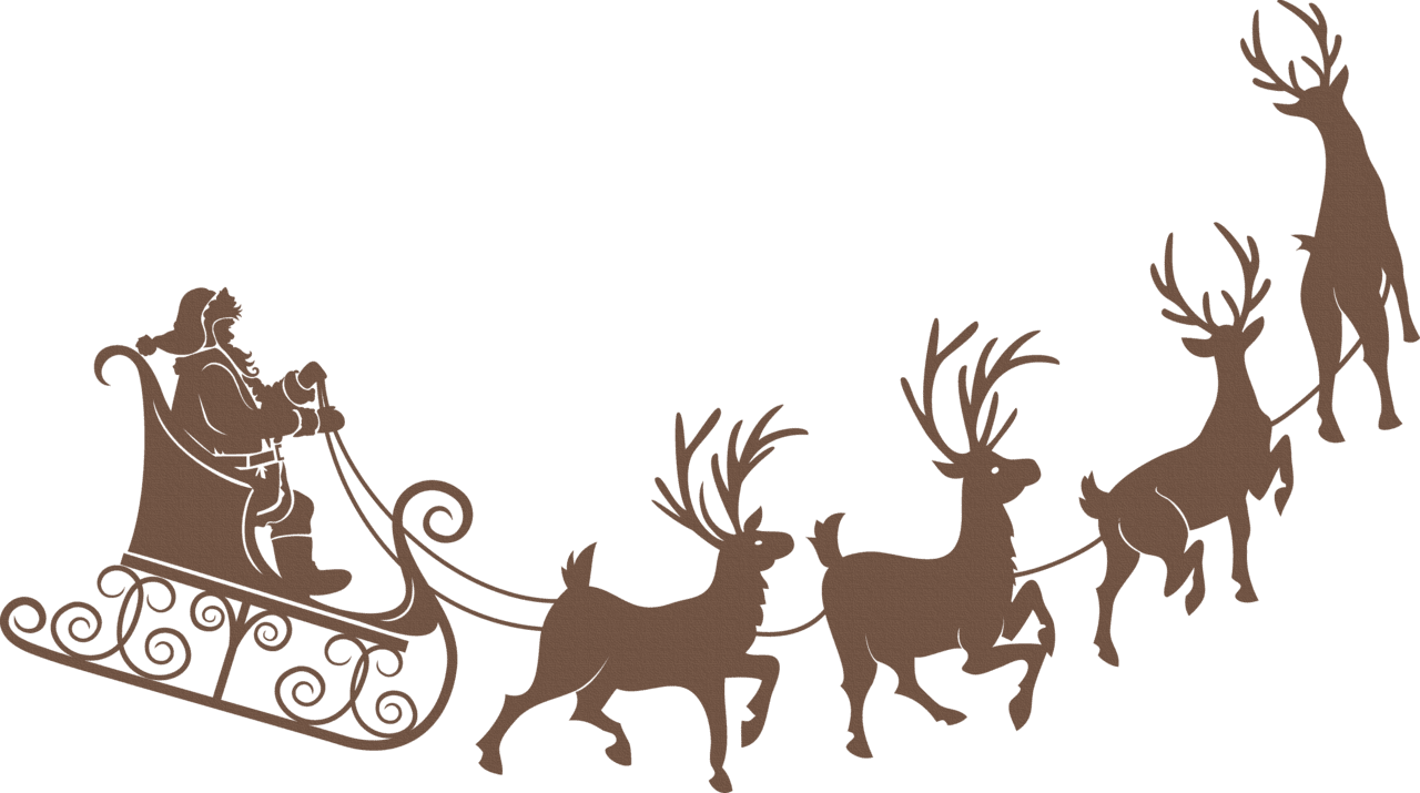 Santa sleigh pin page clipart image