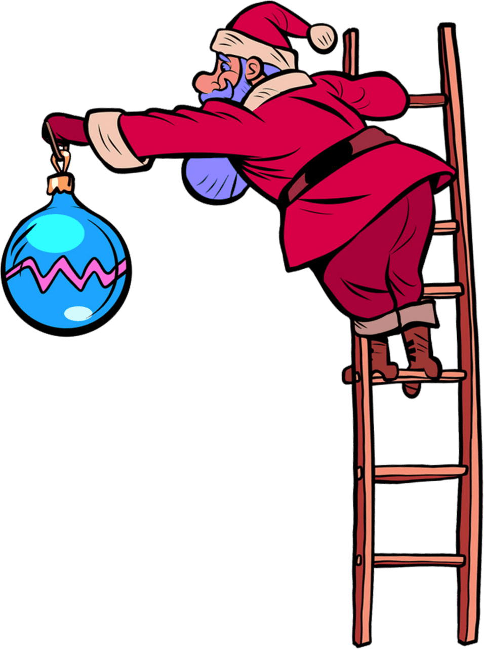 Ladder sock santa claus character vector image clipart