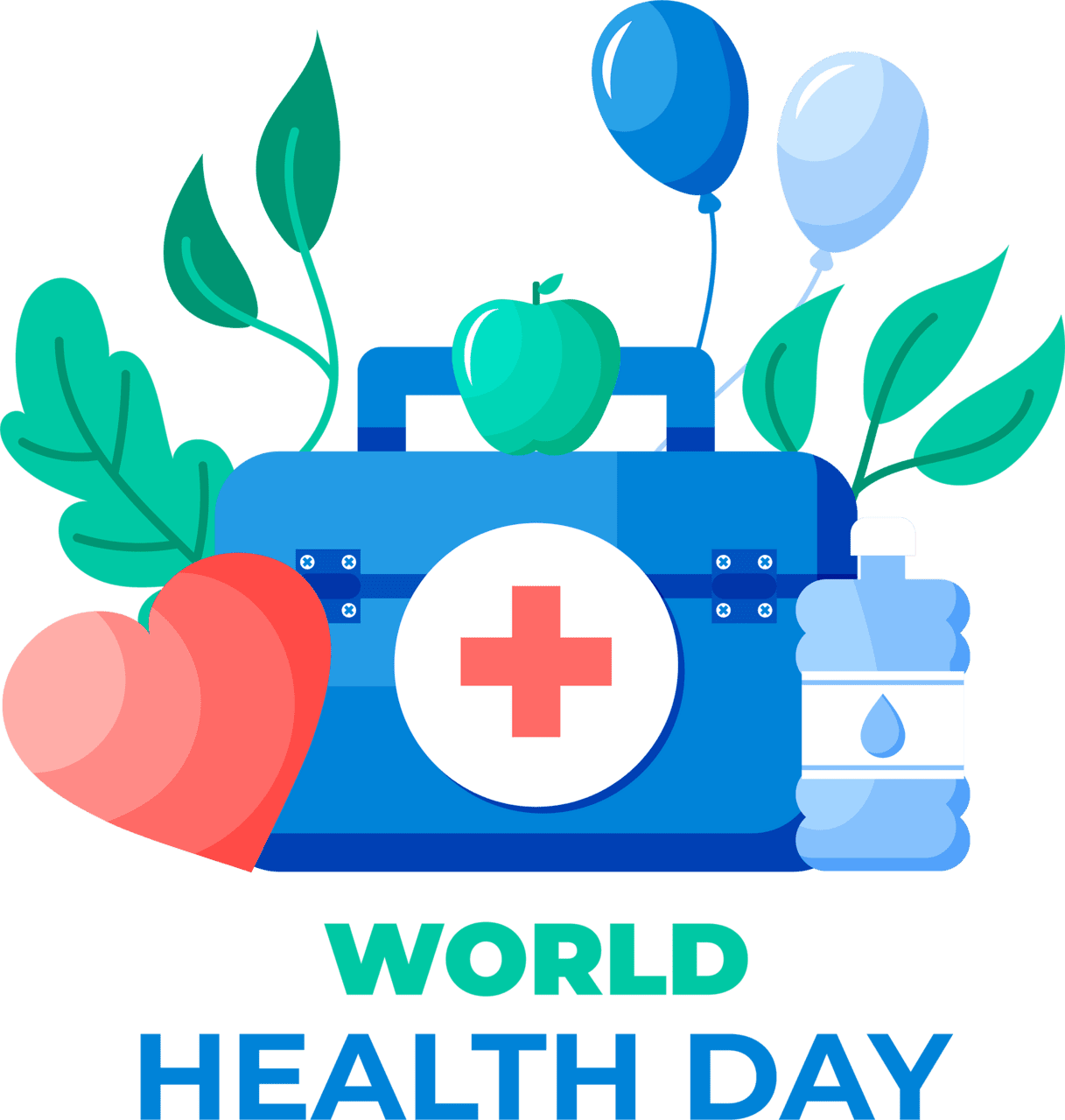 World health day with first aid kit clipart logo