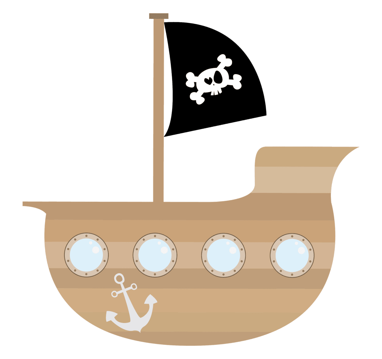 Pirate ship pin page clipart clip art