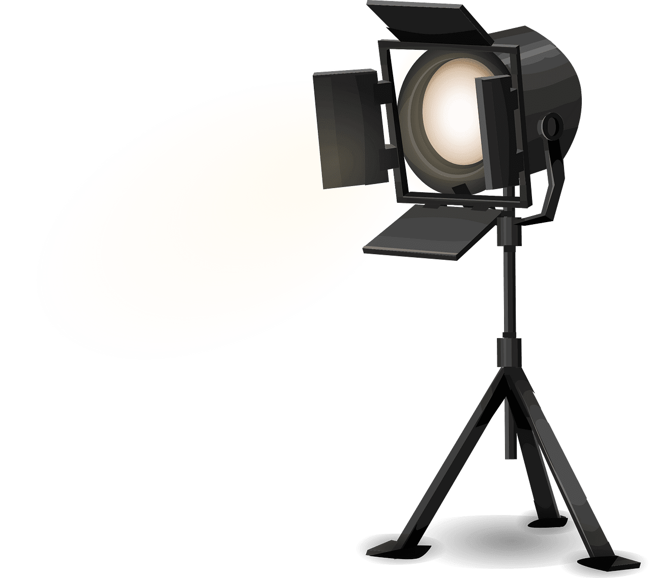 Black standing stage spotlight vector clipart images