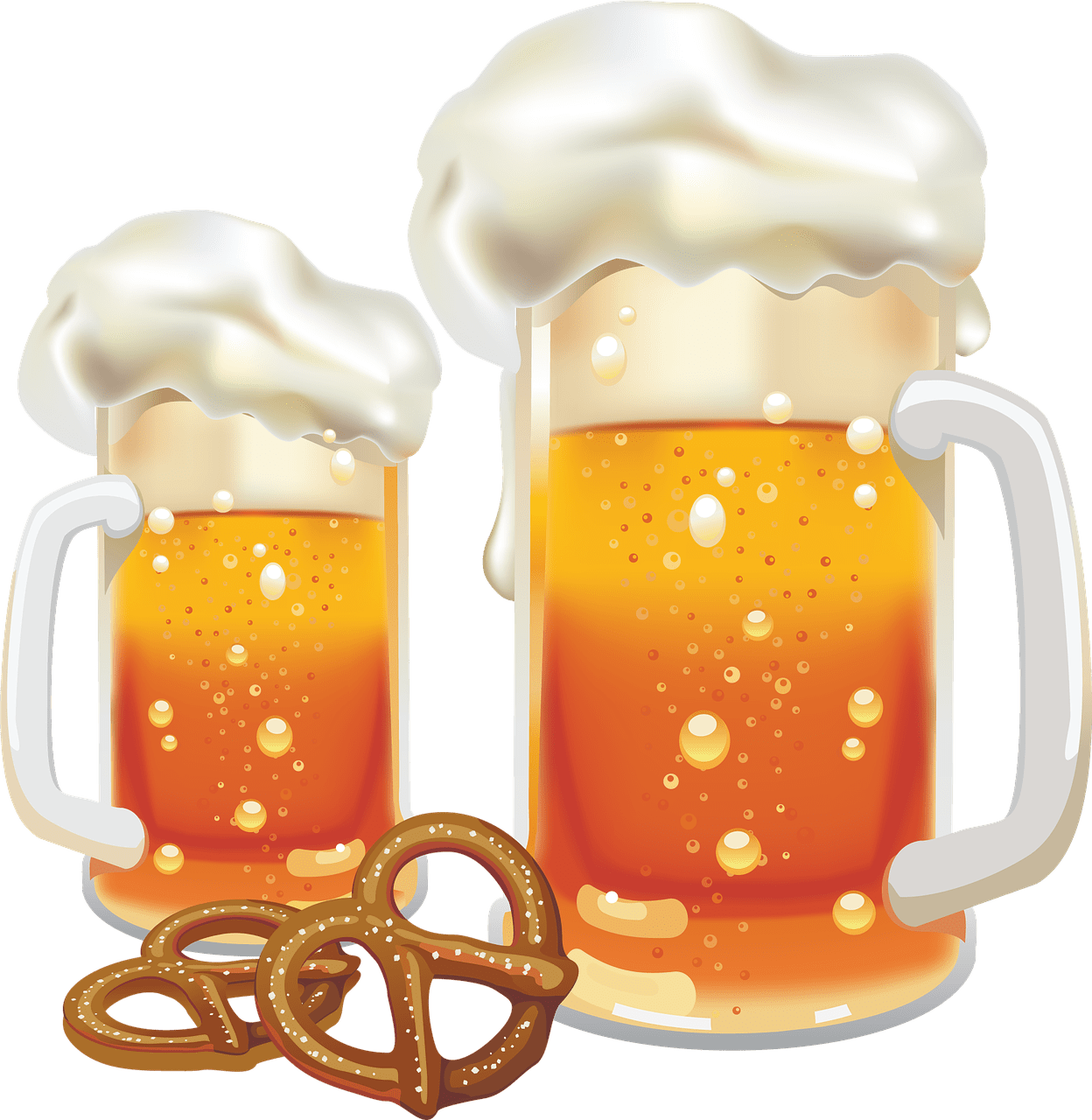 Beer pretzel foam image clipart