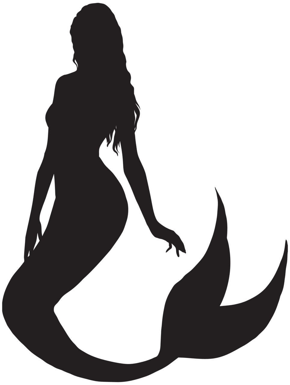 Mermaid tail silhouette clipart photo