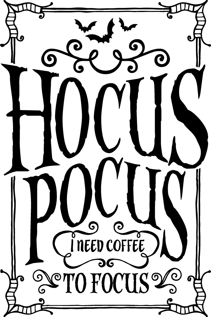 Hocus pocus need coffee disney family shirts vinyl clipart transparent