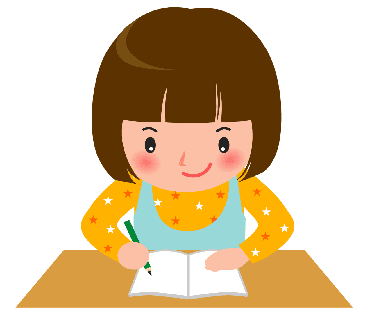 Little girl is study ing vector clipart images 2
