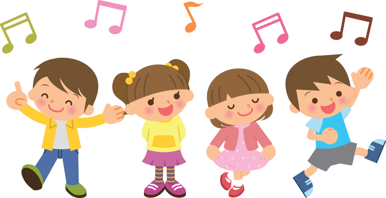 Kid cartoon children singing full size image clipart