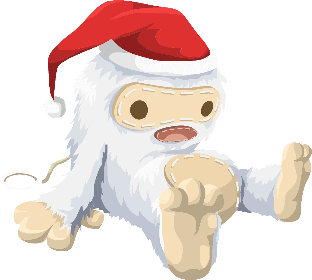 Santa claus hat yeti cartoon clipart photo