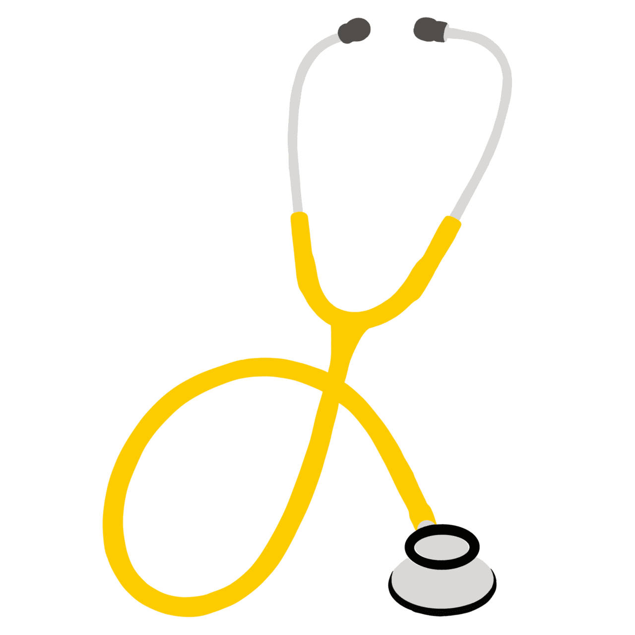 Medical yellow stethoscope sticker clipart picture