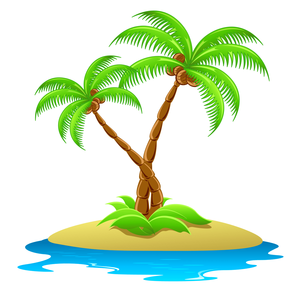 Island with palm trees clipart high quality images and