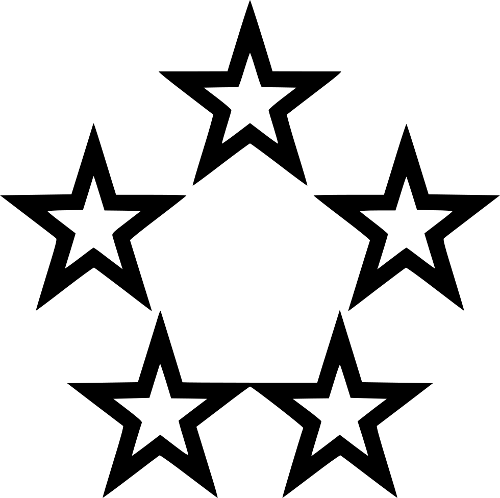 Star black and white five pointed outlines clipart clip art