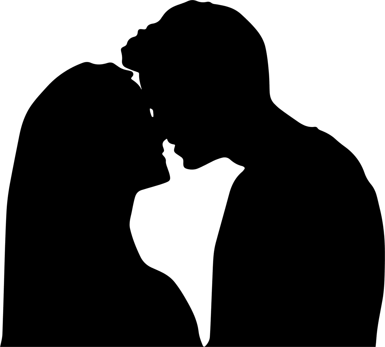 Silhouette of guy and girl kiss ing vector clipart image photo cc images