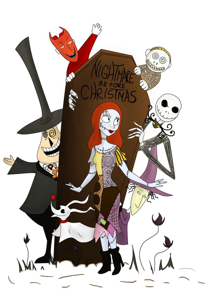 Nightmare before christmas pin page clipart background