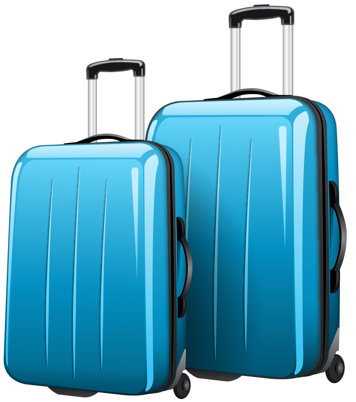 Luggage two blue travel bags clipart picture