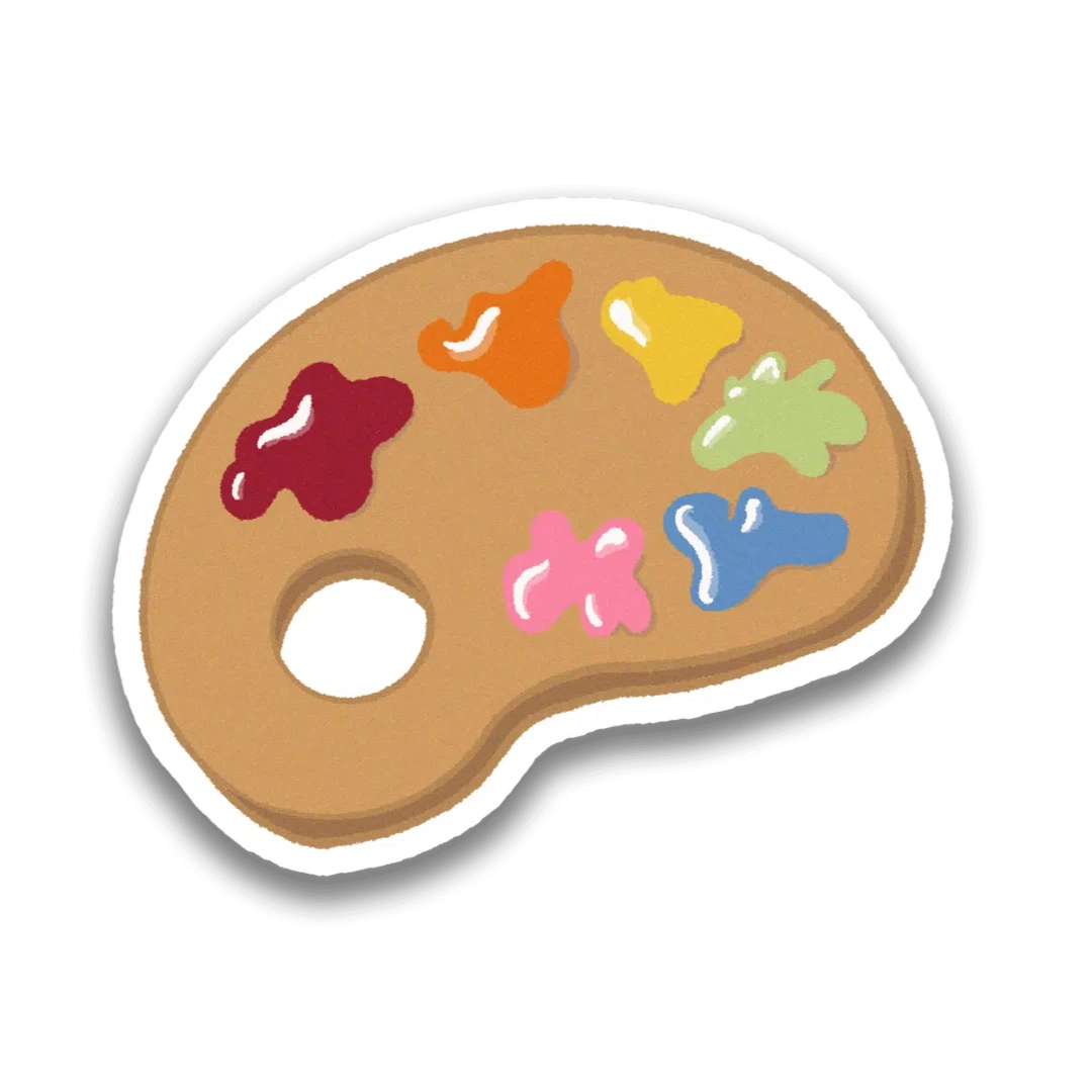 Paint palette sticker clipart transparent