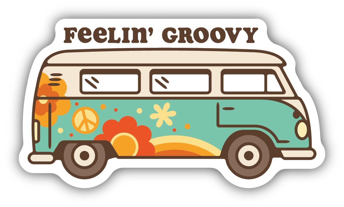 Stickers northwest hippy van feelin groovy sticker kitchen store more clipart free