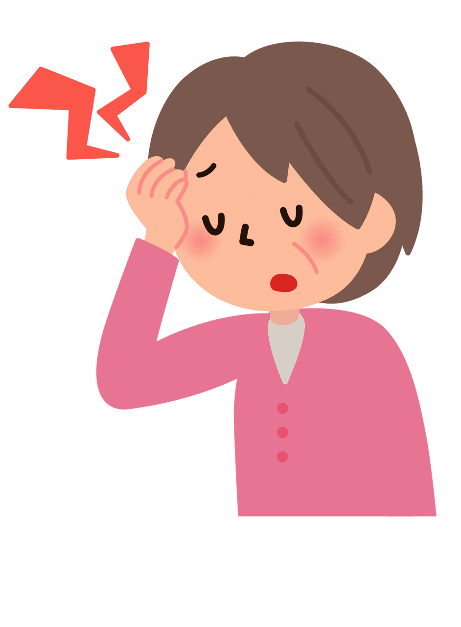 Cute girl feels sick pain headache stress cit clipart logo