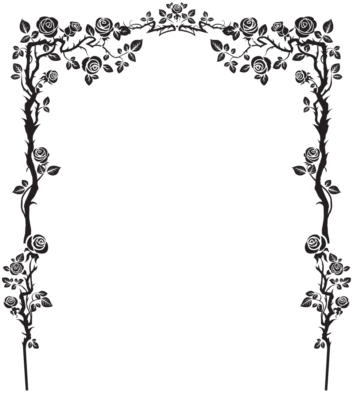 Vines rose arch decor clipart image