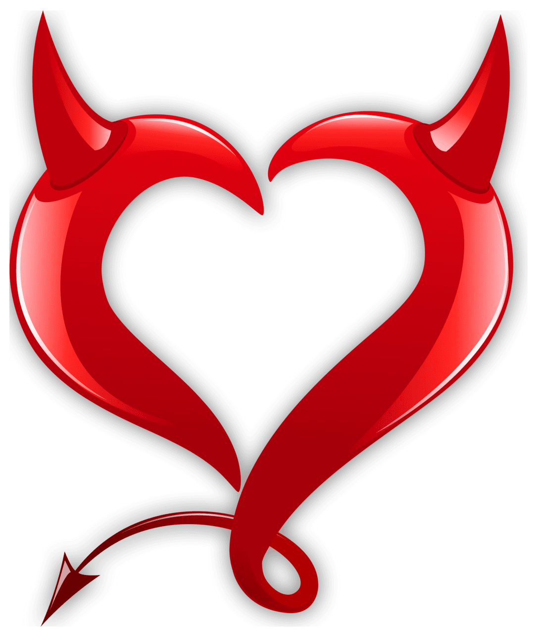 Heart outline devil clipart picture