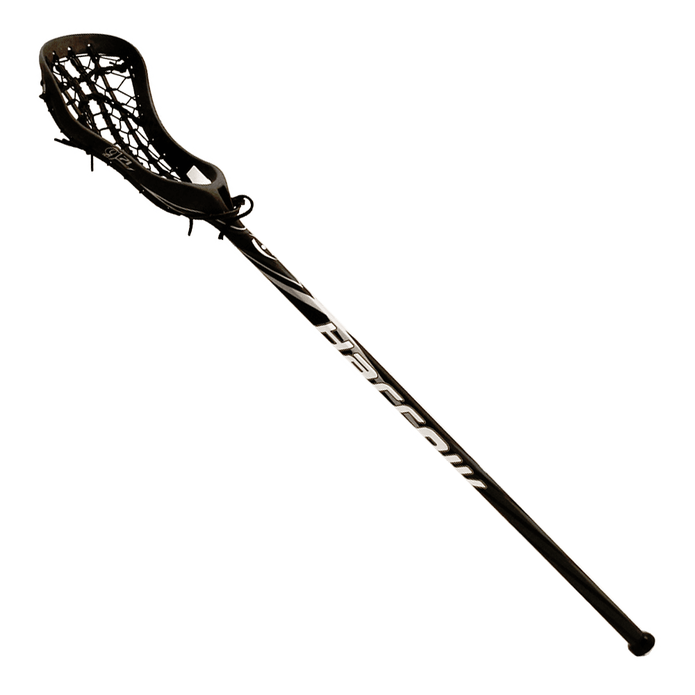 Hd piece lacrosse stick strung in black silver clipart background image