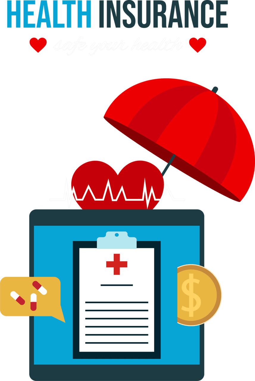 Healthcare health insurance heart umbrella vector clipart