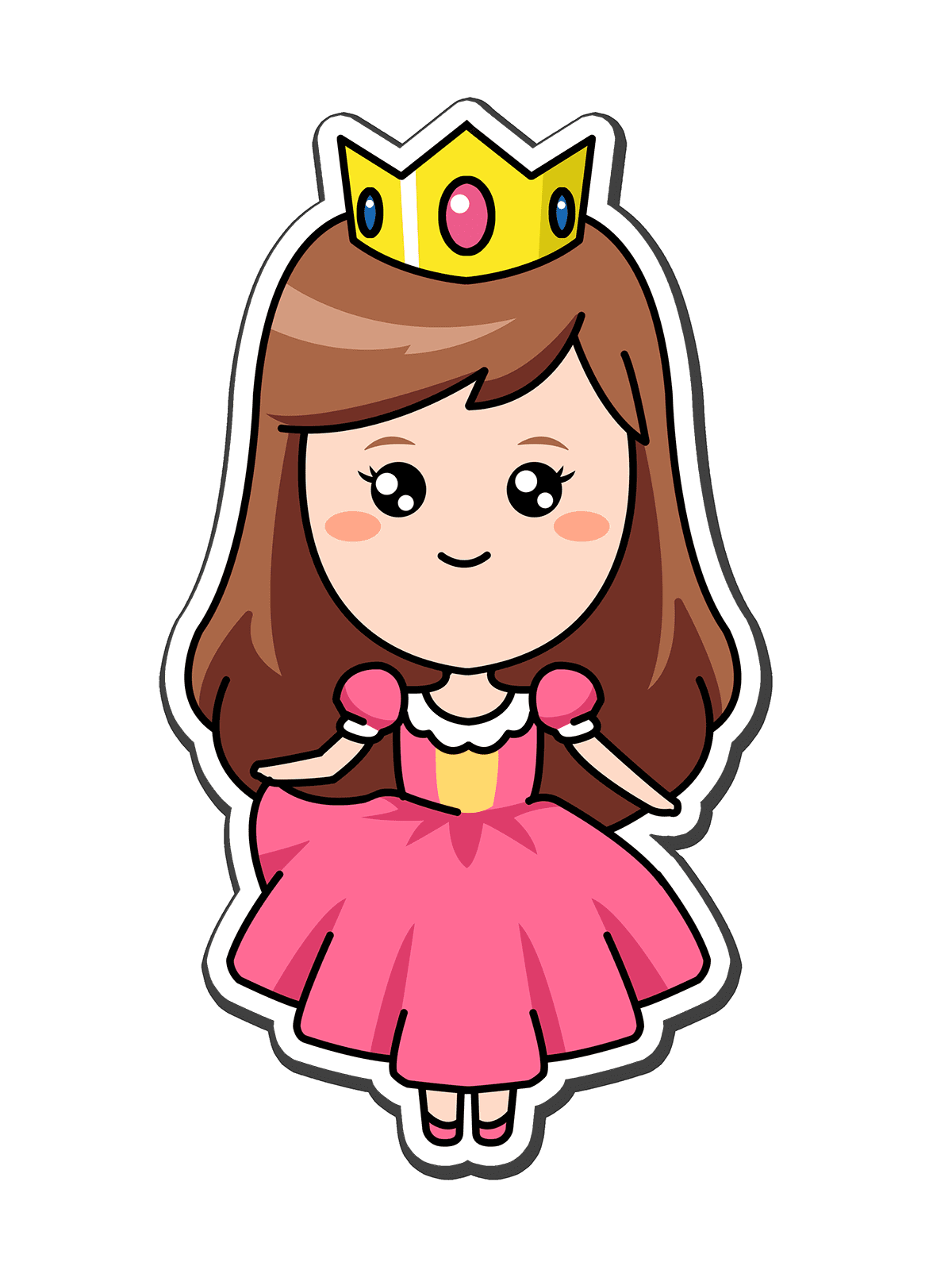 Princess crown will draw anything in cute cartoon style clipart background