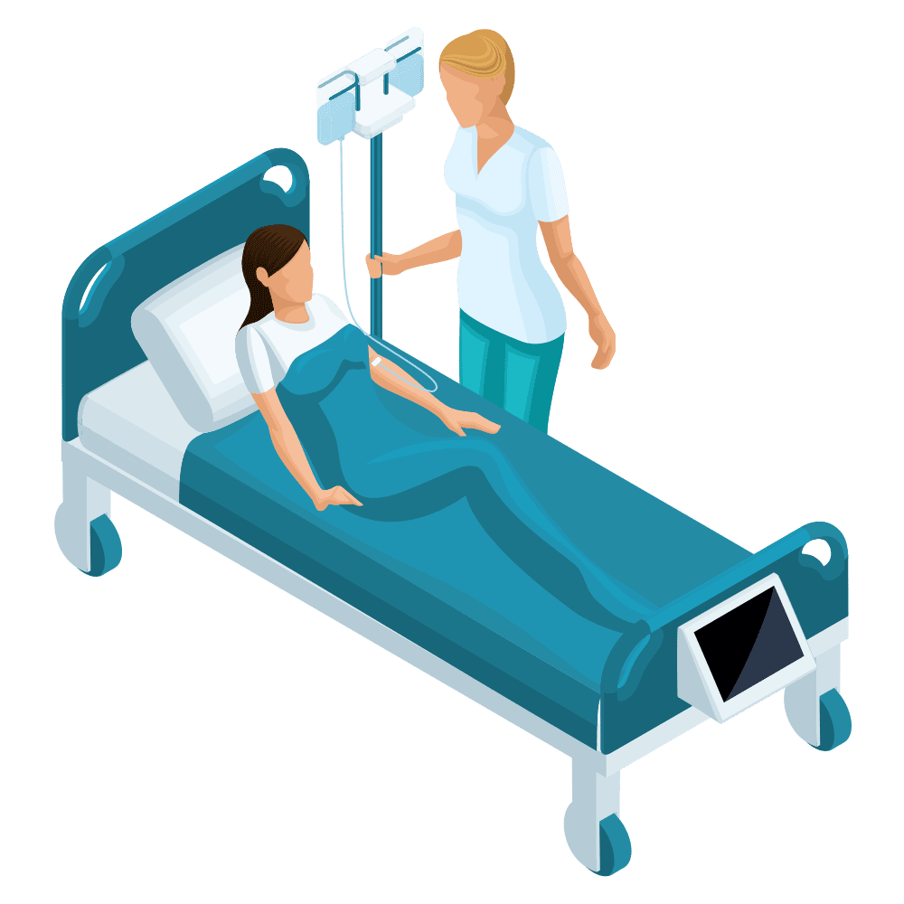 Healthcare isometric fortable hospital bed magipik vector clipart