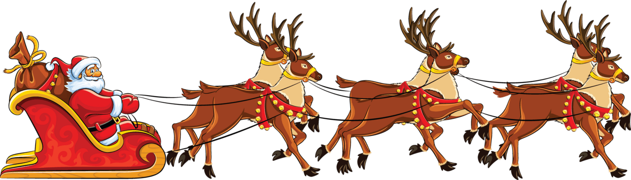 Santa sleigh pin page clipart logo 3