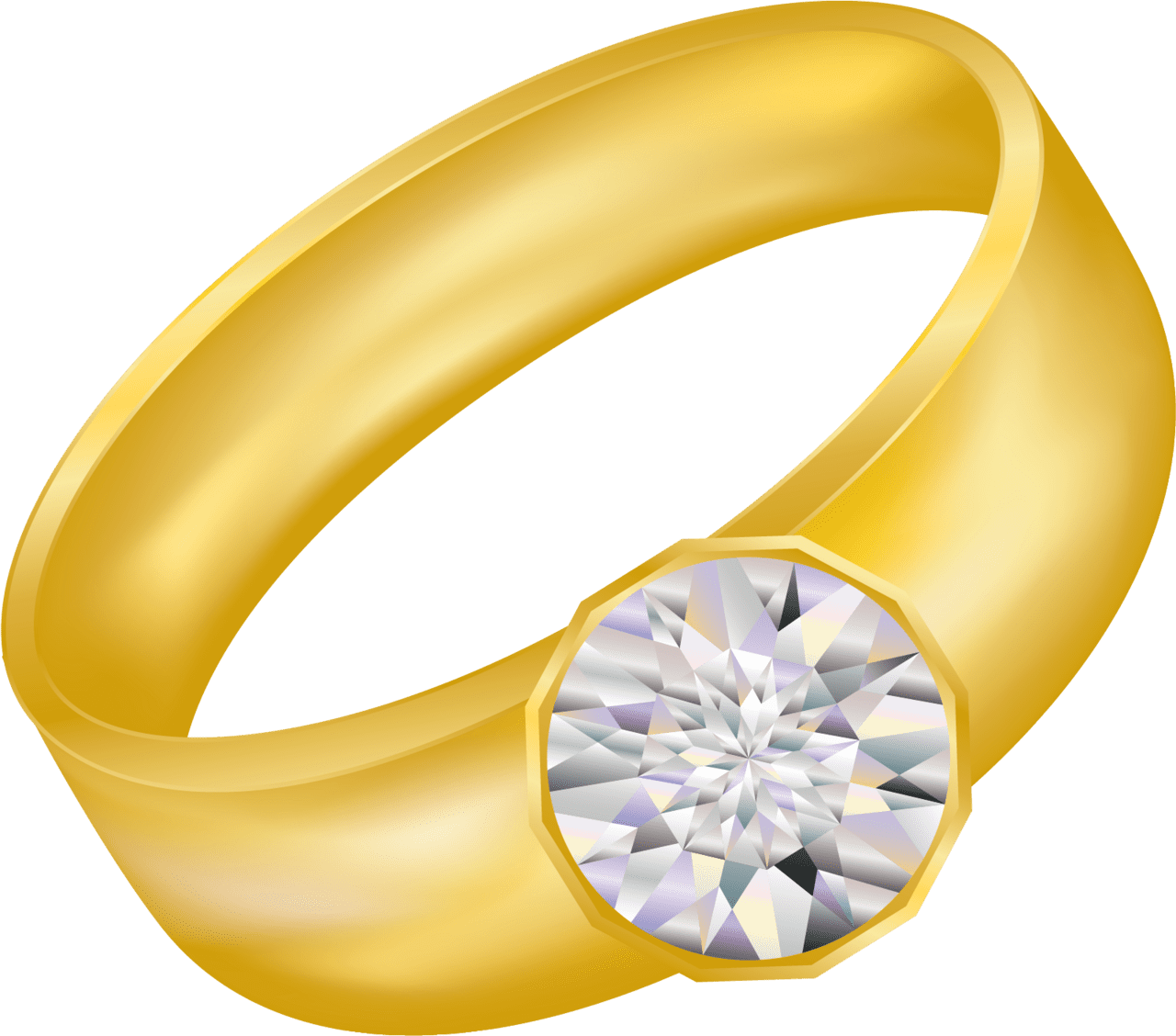 Gold ring with diamond clipart jewelry image no background
