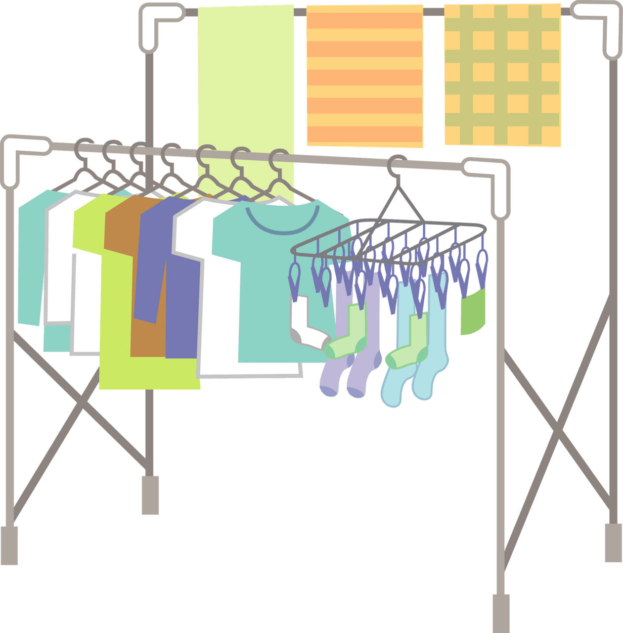 Washing laundry vector clipart images