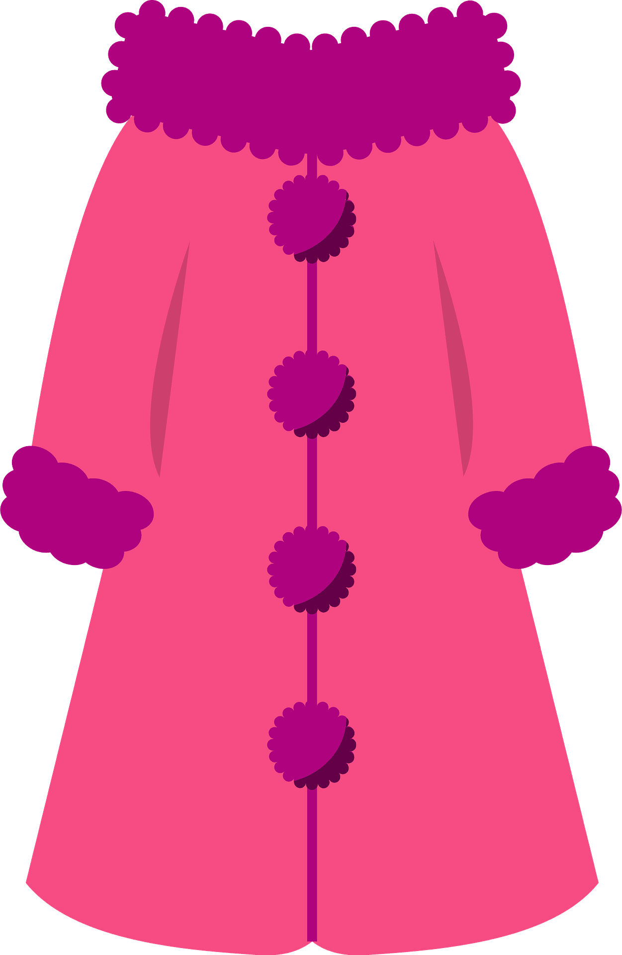 Jacket pink coat vector clipart images