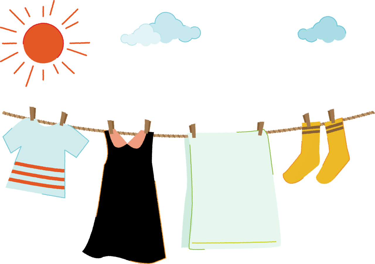 Dry laundry vector clipart images 2