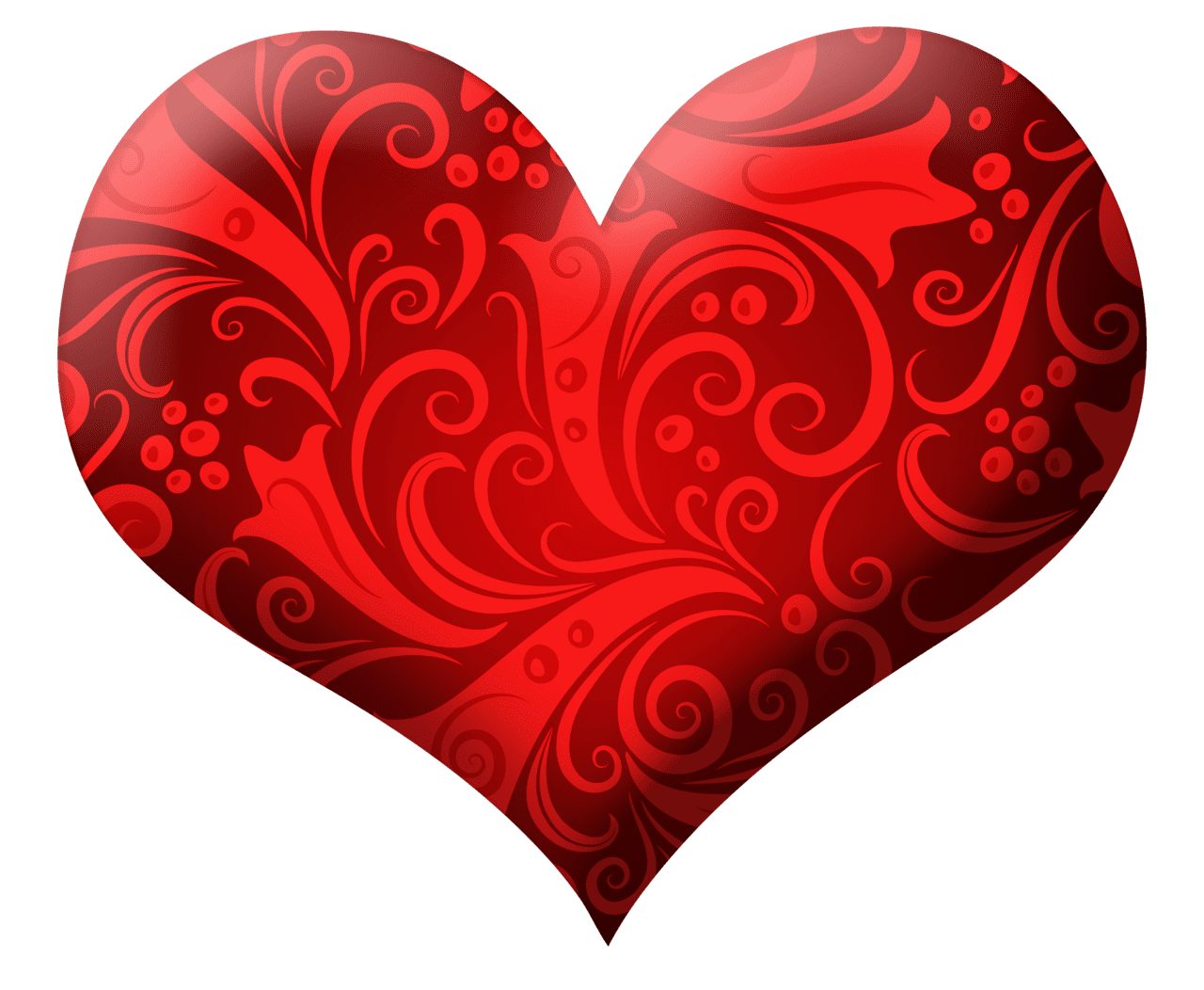 Red heart with ornaments clipart picture